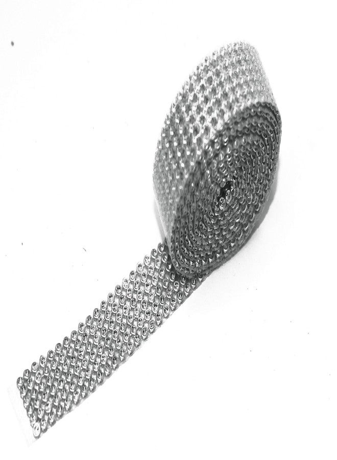 Sei Bella Plastic Multi-Strand Making Stone Jewellery Pastable Lace,Trim for Art & Craft Material, Home Decor, Outfit Designing &Gifts :1.25 Meter (Silver)